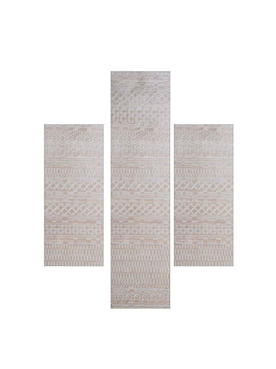 Klonaras Σετ Μοντέρνα Χαλιά Κρεβατοκάμαρας Beige KL472596 3τμχ