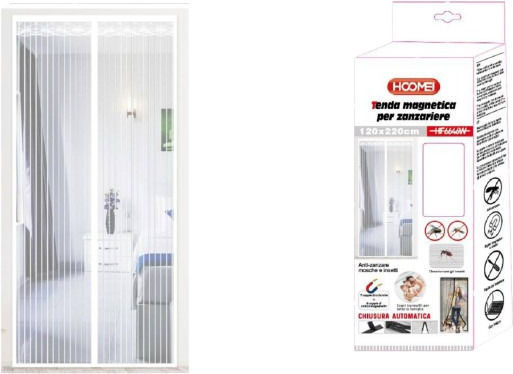 Hoomei Pet Friendly Mosquito Net Door with Velcro with Magnetic Clasp White 220x120cm