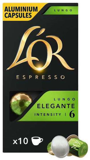Kapseln Espresso Lungo Elegante Kompatibel mit Maschine L'Or 10Mützen