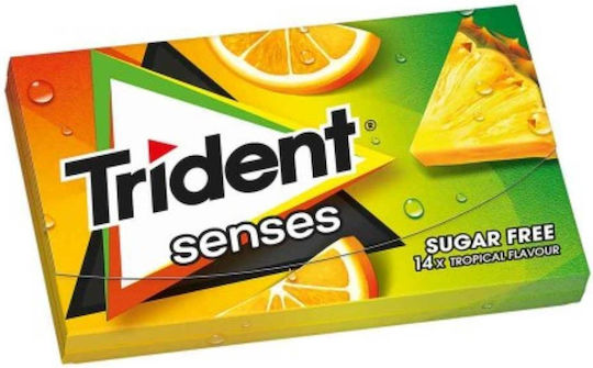 Trident Chewing gum with Flavor Tropical No Added Sugar 1pcs 23gr