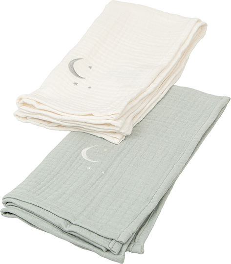Bimbidreams Muslin Swaddle Wraps Green 60x60cm. 2pcs