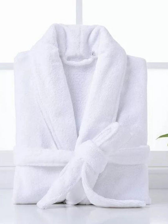 Blanc de Blanc Halat de baie cu Guler Alb 420gr/m²