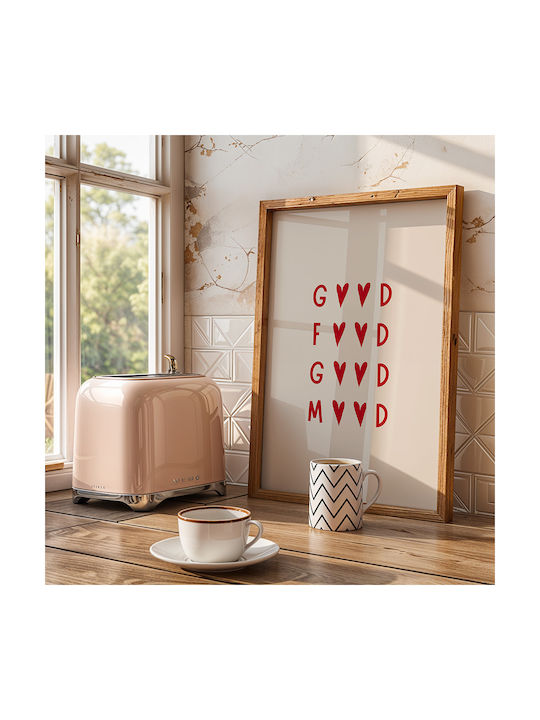 Poster Good Food Good Mood Pst25293 21cm X 30cm Λευκό Ξύλινο Κάδρο