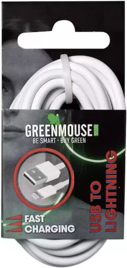 Green Mouse Regular USB-A la Cablu Lightning Alb 2m (66956538)