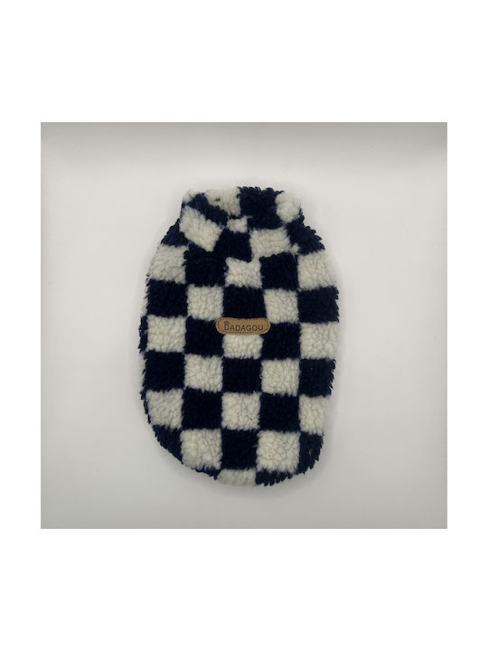 Bonnie Medium Dog Vest Fleece Plaid Dark Blue & White