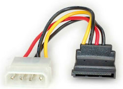 Power Cable Roline 11.03.1061 From Molex 4-Pin M To Sata 15-Pin M 0.1m