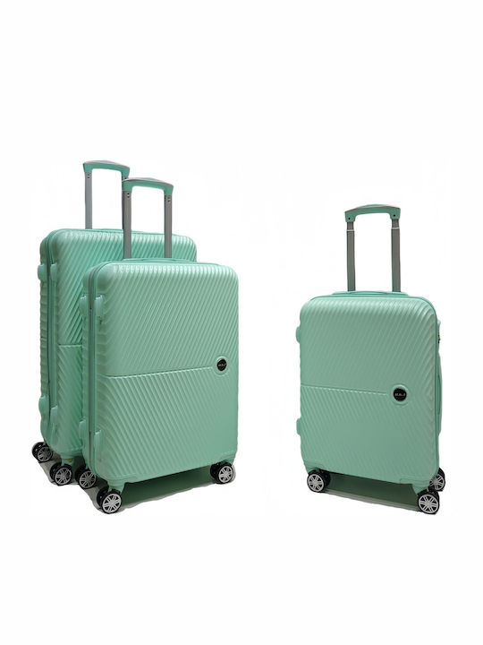 Felbags Hard Turquoise Suitcases with 4 Wheels Set of 3 Pieces
