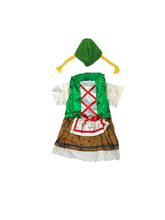 Bonnie XL Dog Costume Dirndl Green Brown Hat