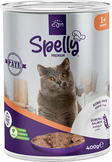 Spelly Wet Food for Adult Cats in Cans with Salmon 400gr