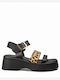 Women's Flat Sandals Flatforms in Black Color