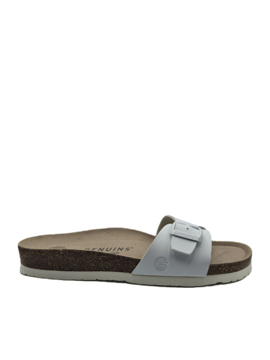 Flache Sandalen für Damen Anatomisch mit Riemen in Weiß Farbe