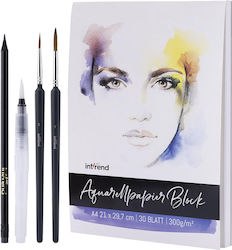 Intrend Seturi De Colorat Watercolor Sketch Pad A4 30 Foi 300g Pensulă De Apă Dublă De Desen Intrend Seturi De Colorat Watercolor Sketch Pad A4 30 Foi 300g Pensulă De Apă Dublă De Desen