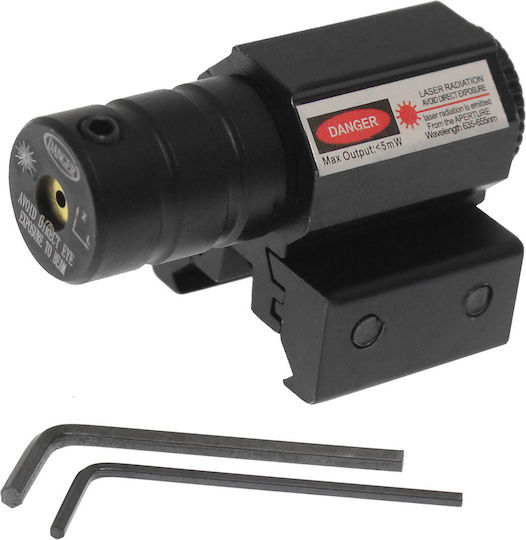 Gun Rail Sight Laser Targeting Shooting Red Beam Black 21459 Oem