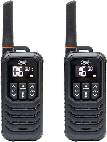 PNI R80 Pro Безжичен Трансивър PMR 0.5W с Монохромен Екран Комплект 2бр В Черен Цвят