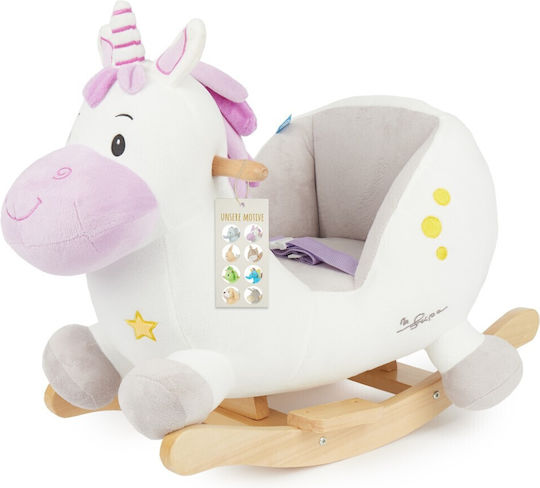 Bieco Schaukelspielzeug Einhorn für 9++ Monate für ein Gewicht bis zu 26kg Weiß