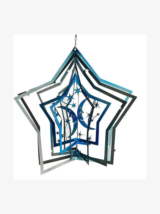 Metal Christmas Decorative Pendant Star 33x3x34cm Blue