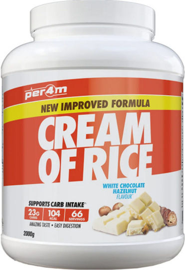 Per4m Cream Of Rice Ειδικό Συμπλήρωμα Διατροφής 2000gr 66 μερίδες White Chocolate Hazelnut