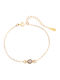 Women's Bracelet Chain with Eye Design in Silver Gold Plated with Zircon 15cm