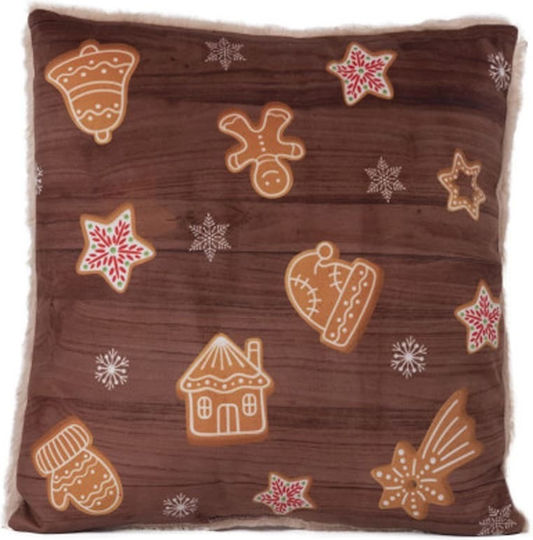Amek Toys Perna Decorativă de Crăciun Pătrat Maro