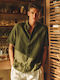 Short-sleeved Linen Shirt Khaki