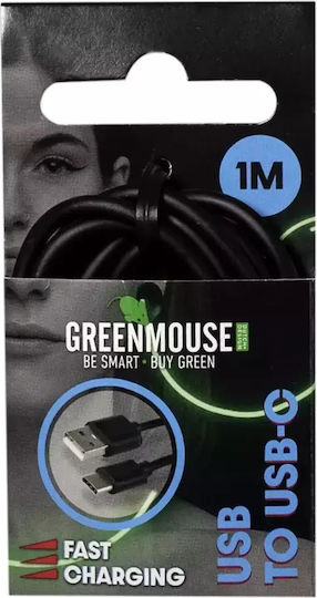 Green Mouse Редовна USB 2.0 Кабел USB-C мъжки - USB-A мъжки Черен 1м (66956545)