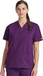 Women's Dickies Signature V-neck Top 3 Pockets Eggplant Women's Dickies Signature V-neck Top 3 Pockets Eggplant