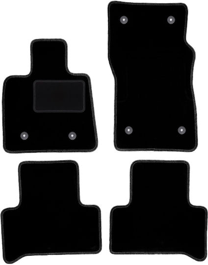 Black Velvet Car Mats Alfa Romeo Stelvio Set Front and Back 2 Pieces 2016