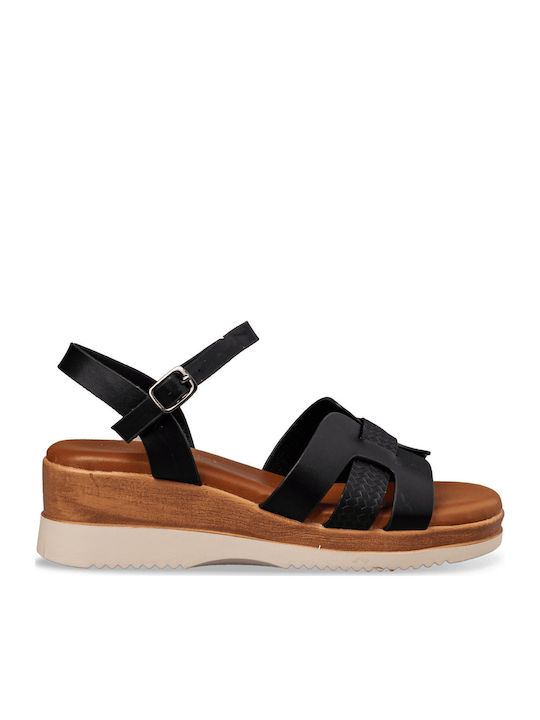 Damen Flache Sandalen Schwarz