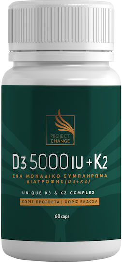 Project Change D3 Vitamin for Immune System Boost & Bone Health 5000iu 60 caps