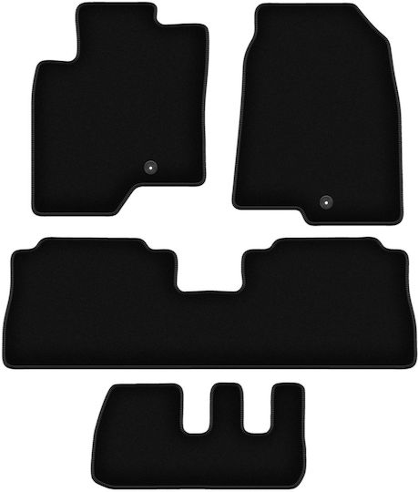 Covorașe de podea din catifea neagră basic Chevrolet Captiva 7 locuri 2006-2017