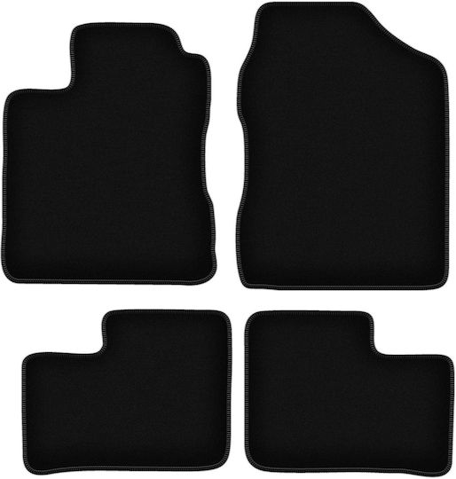 Basic Schwarze Samt Fußmatten Daihatsu Cuore Vi Hatchback 2003-2007