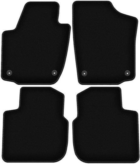 Basic Black Velvet Car Mats for Skoda Rapid Liftback Sedan Spaceback Kombi 2013-2019