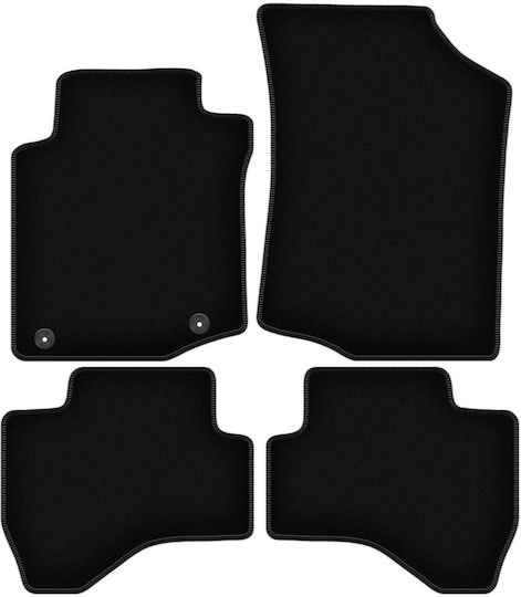 Schwarze Samt-Fußmatten Basic Peugeot 107 Hatchback 2005-2014