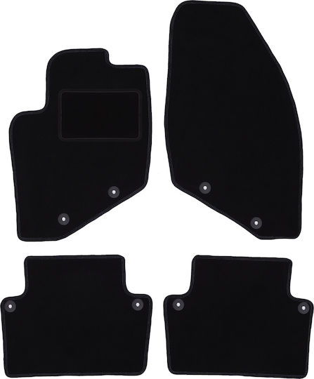 Black Velvet Floor Mats for Volvo S80 I Sedan 1998-2006