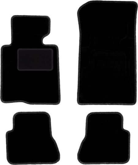 Schwarze Samt-Fußmatten BMW 3 E46 Cabrio 2000-2007