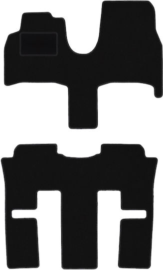 Schwarze Samt-Fußmatten Fiat Ulysse II 7-Sitzer 2002-2010