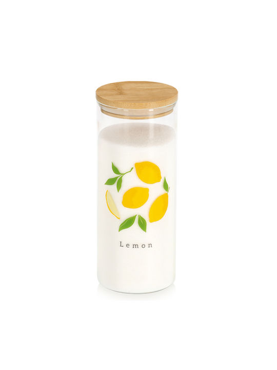 Vase General Use with Airtight Lid Glass Transparent 1150ml