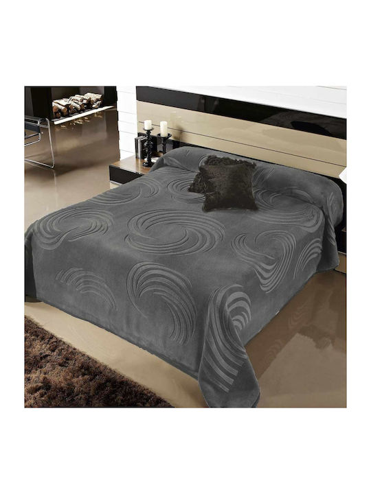 Linea Home Κουβέρτα Βελουτέ Μονή 160x220εκ. Γκρι LH2018282