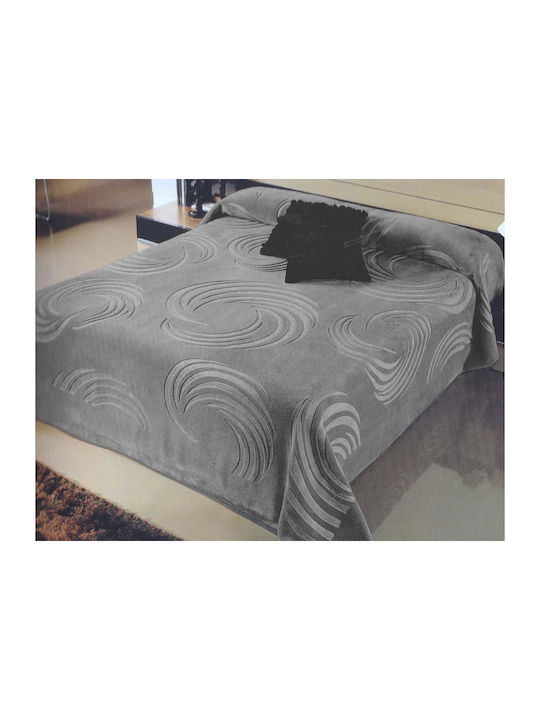 Linea Home Κουβέρτα Βελουτέ Μονή 160x220εκ. Γκρι