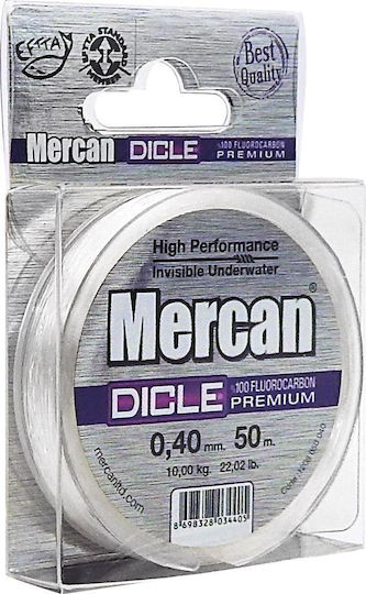 Πετονιά Mercan Dicle Premium F.c 100% Fluorocarbon Λευκό 50m 0.40mm