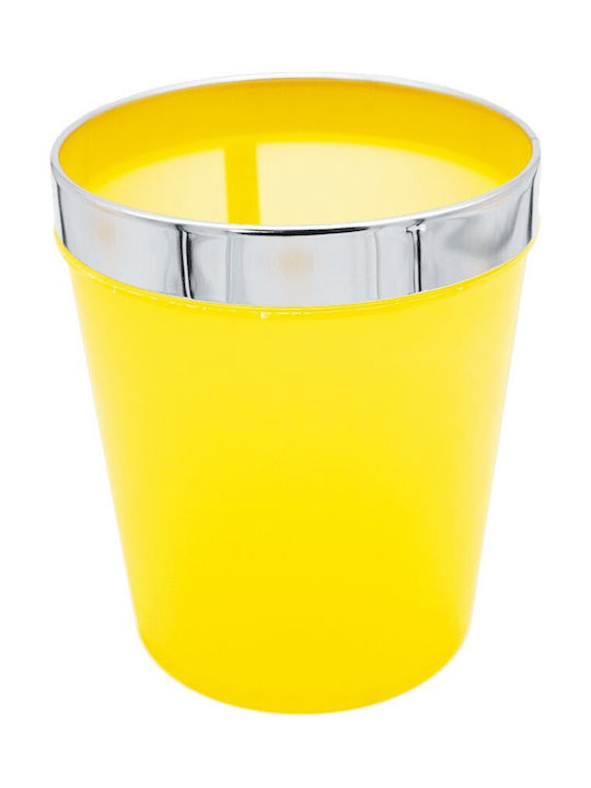 Plastic Waste Basket 25x21cm Yellow