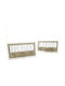 ArteLibre Wooden Wall Hanger 3 Hooks White 32x19cm