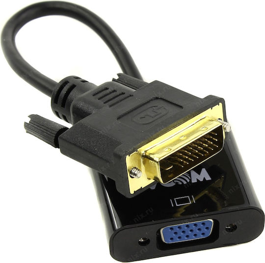 Vcom Cg491-0.15m Адаптер Активен Конвертор от DVI-D M към VGA F 0.15m Черен