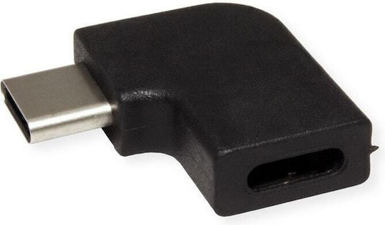 Value Adapter 12.99.2996 Usb C M To Usb C F Angled Black
