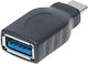 Манхатън Адаптер 2050160076 USB C M към USB A F Черен