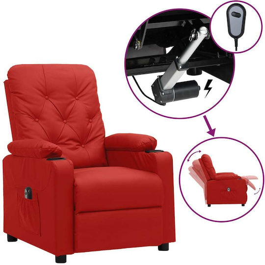 Fotoliu Relax din Piele Ecologică Burgundy 78x93x93.5cm