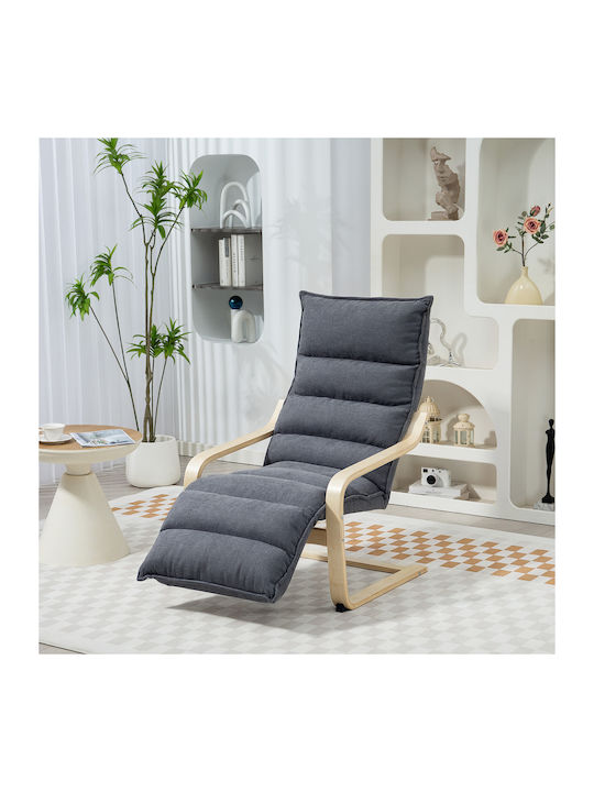 Relax Sessel mit Fußhocker Grau 67x93x114cm