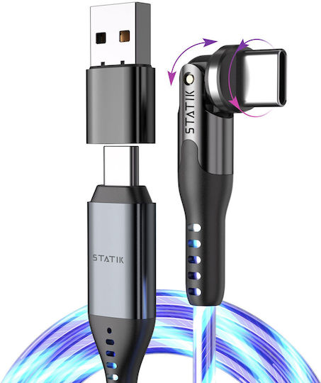 Statik Statik Powerpivot Pro Rotating 2-in-1 Редовна USB към Type-C Кабел Син 2м (PUP-0465-6FT-CC)