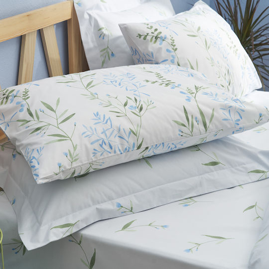 Charalambidis Textiles Υάκινθος Σετ Μαξιλαροθήκες Γαλάζιο 52x72εκ.