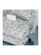 My Home Luxury Armchair Throw 180x200cm Ecru With Blue Pattern T2bl 180 T2BL 180